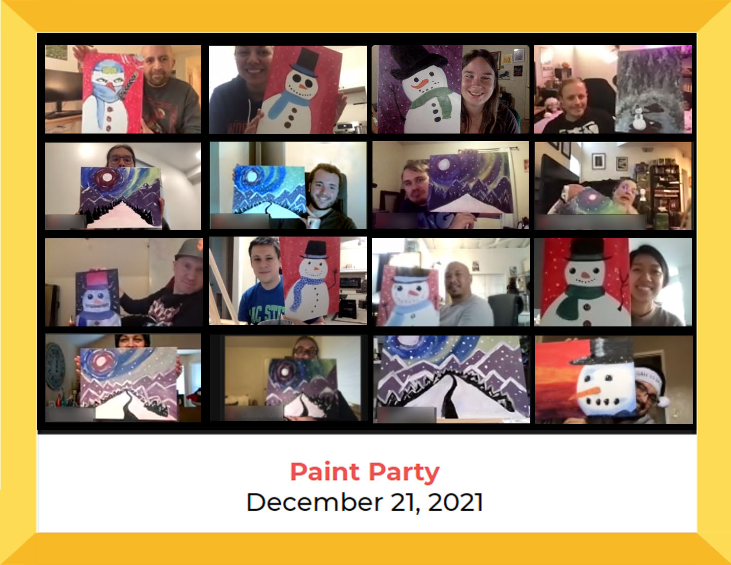 paint n sip zoom session with super free team